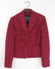 美品VERSACE　ヴェルサーチェ　ツイードジャケット　フォマール　レディース XS以下 VERSACE(ヴェルサーチェ) ジャケット(レディース) - 海外