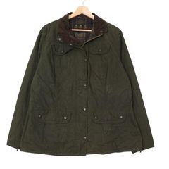 イングランド製 Barbour バブアー Flyweight Wax Utility Jacket オイルドジャケット オリーブ(レディース UK20)中古 古着 A4972