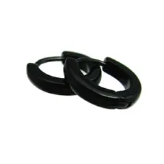 フープピアス メンズ レディース ブラックサージカルステンレスのシンプル メール便 送料無料 金属アレルギー対応 プレゼント 春夏秋冬 大人気 直径13ミリ ループピアス