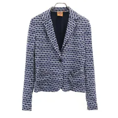 トリーバーチ 長袖 テーラードジャケット S ホワイト×ブルー Tory Burch レディース 古着 【240225】のサムネイル