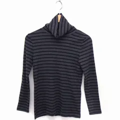 アーバンリサーチ ドアーズ URBAN RESEARCH DOORS ニット カットソー ボーダー タートルネック 長袖 綿混 ONE グレー 灰 /FT28