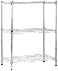 【数量限定】ベーシック 3段スチールラック 棚 メタルラック キッチンラック 耐荷重340kg 幅58.9×奥行34×高さ76.2cm クローム
