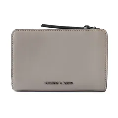 MWF25126 美品 CHARLES & KEITH チャールズアンドキース 二つ折り 財布 ライトグレー リングディテール ジップアラウンド スモールウォレット