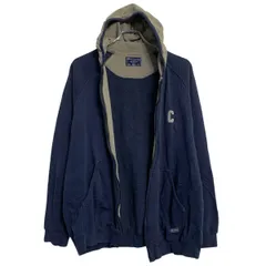 Champion ロゴスウェット パーカー L ネイビー チャンピオン ジップアップ ラグラン ワンポイント 古着卸 アメリカ仕入 a702-5410