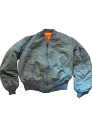 90’s Vintage USA-Made ALPHA MA-1 Flight Jacket, Khaki, Size L