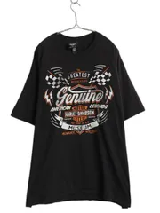 【お得なクーポン配布中!】 ハーレー ダビットソン 両面 プリント Tシャツ メンズ XXL / オフィシャル ヘビーウェイト バイク イラスト グラフィック 黒 大きいサイズ