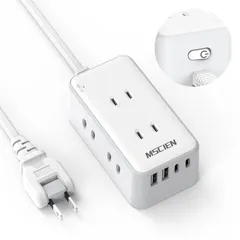 【数量限定】分岐 蛸足コンセント コンセントタップ 雷ガード付き 2個usb-a 2個usb-c oaタップ 6個AC差込口 usb付き スイングプラグ 電源タップ スイッチ付き 壁掛け 2m 延長コード 旅行 コンセント usb 出張 Mscien