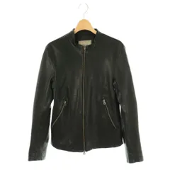 ユナイテッドアローズ A DAY IN THE LIFE UNITED ARROWS シングル やぎ革 ライダースジャケット レザージャケット M ブラック /DF ■OSのサムネイル