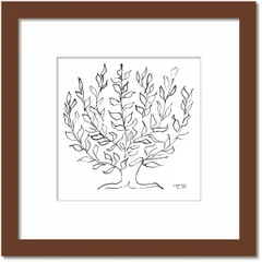 名画 シンプルアート アンリ・マティス 署名入り Le Platane プラタナス 低木 ブラウンフレーム ゆうパケット Sサイズ 額入り シンプル インテリア アート 入門 絵画 おしゃれ 壁掛け 絵