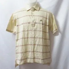 古着 メンズXL相当 Munsingwear/マンシングウェア CLASSIC ゴルフ ポロシャツ 半袖 ボタン イエロー/柄 