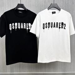 【DSQUARED2】ディースクエアード 2色選択可能 新品 大人気 Ｔシャツ  男女兼用 春夏  半袖 黒 白 ブラック ホワイト ZXC209