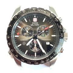 f603 SWISS MILITARY 腕時計 クロノグラフ デイト 不動品 - メルカリ