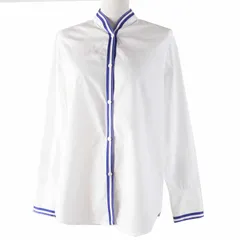 希少】 HERMES エルメス H 柄 銀ボタン シャツ パープル