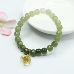 天然和田玉碧玉。ブレスレット10mm 内周17センチ。本物　鑑定書付き。男女兼用 楽天市場】山形碧玉 10mmブレスレット 山形県産 日本銘石