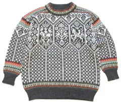 90s ノルウェー製 DALE OF NORWAY ノルディック柄 ウールニット セーター M★オールド ユーロ チロル 北欧 総柄のサムネイル