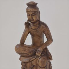 弥勒菩薩 木彫り 高18cm 弥勒菩薩 木彫り 仏像 フィギュア 弥勒菩薩像 座像 仏教
