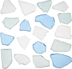 PH PandaHall ビーチグラス シーグラス 装飾素材 オーシャンブルー デコパーツ 手作り 材料 ステンドグラス 写真立て ルームプレート シェルボトル作り( 混色)