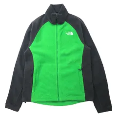 THE NORTH FACE フルジップ フリースジャケット S グリーン グレー ポリエステル ワンポイントロゴ刺繍