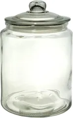 【在庫処分】リビング ガラス瓶 キャニスター ガラス ストレートジャー Lサイズ 目安容量約 7.0L 径20×高さ29.5cm クリア アーモンド
