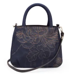 斜めがけ 軽量 レディース 日本製 和装 藍 柿渋染め ショルダーバッグ 華更紗 2Way トートバッグ クラム [creareきき] お母さん 誕生日 プレゼント IZ-17