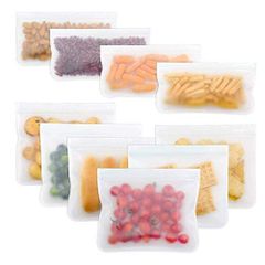 SAMZO 10個 食品収納袋 シリコン食品保存バッグ 密閉シール食品貯蔵 耐久