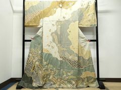 平和屋着物●越後十日町の一流染匠　桐屋・翠山工房　訪問着　辻が花　金通し地　やまと誂製　正絹　逸品　未使用　CAAV6561vf 平和屋着物○越後十日町の一流染匠 桐屋・翠山工房 訪問着 辻が花 金