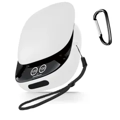 新品 For Anker Soundcore Liberty 4 Pro用 ケース カバー シリコンケース 【HUKWIMO】 カラビナ付き ストラップ付き 耐衝撃 防水 防塵 装着充電可能 全面保護 キズ防止 [ホワイト 白]