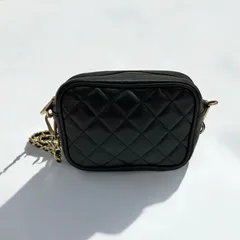 MILOS ミロス キルティング チェーン ショルダーバッグ イタリア製 バッグ ショルダー レザー ブラック 黒 ゴールド 金 レディース ゴーゴー古着久喜倉庫店 No.45