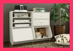【アイリスオーヤマ　収納・家具　ボックス収納】　スタックボックス　扉付き B-400D●色：オフホワイト ●ベーシックなカラーでモダンなお部屋を おすすめ おしゃれ　★売れ筋★　人気 6938973