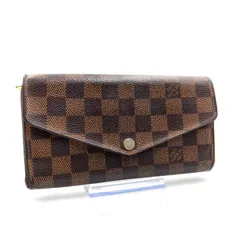 LOUIS VUITTON ルイヴィトン　ダミエ　エベヌ　ポルトフォイユ　サラ(新型サラ) 長財布　ロングウォレット　ブラウン　ゴールド金具　PVC×レザー　スペイン製　刻印あり　2015年製