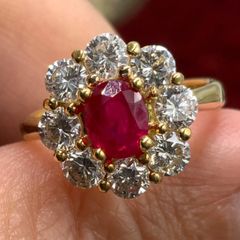 K18 ルビー　ダイヤモンド　リング　約10号　R0.97ct D1.31ct