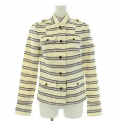 トリーバーチ TORY BURCH ジャケット ブルゾン アウター ボーダー コットン 2 M 白 ホワイト 青 ブルー /YTのサムネイル