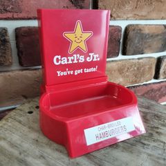 USアドバタイジング　ペンスタンド◆Carl's Jr.レッド◆アメリカン雑貨　インテリア 小物入れ