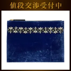 マルニ クラッチバッグ ブルー ブラック 美品 ビジュー ポーチ ベロアのサムネイル