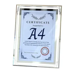 【特価セール】おしゃれ 縦横両用 賞状 写真立て シルバー 透明 額縁 (タイプC) A4 ガラス製 フォトフレーム Charmoon