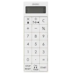 【メール便対応】ドリテック　電卓付バイブタイマー　ホワイト　【品番：CL-124WT】のサムネイル