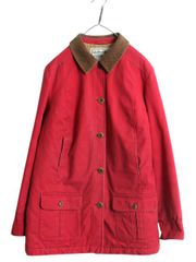 【お得なクーポン配布中!】 00s エルエルビーン 中綿 ハンティング ジャケット レディース L 古着 オールド カバーオール ハーフ コート アウトドア ライナー付き 赤