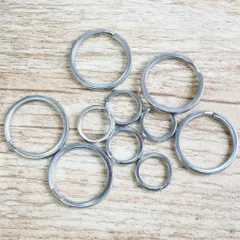 【匿名配送】　【5個セットまたは4個セット】ステンレス キーリング/平二重リング 丸リング ハンドメイド/アクセサリー部品 srk101s【makuzo shop】