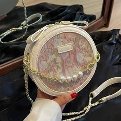 【新品】レトロガーリー♡サークルミニショルダーバッグ　G0440　レディース バッグ ショルダーバッグ 可愛い 韓国 ファッション