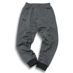UNDER ARMOUR アンダーアーマー 秋冬 ロゴ★ 裏起毛 ストレッチ ジョガー トレーニング パンツ Sz.LG メンズ 灰 グレー