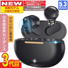 ワイヤレスイヤホン 二代目 Bluetooth5.3 日本語音声ガイド FIPRIN 7270 コンパクト 高音質 重低音 防水 スポーツ iPhone 15 Android ブルートゥース 最新型