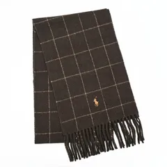 新品 ポロ ラルフローレン POLO RALPH LAUREN マフラー リバーシブル ウインドウペイン柄 メンズ レディース 男女兼用 PC0743 202 ダークブラウン