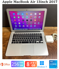 ［美品］Apple MacBook Air 13inch 2017/Core i5 1.8GHz/メモリ8GB/SSD256GB/Windows11/Office 2021/518