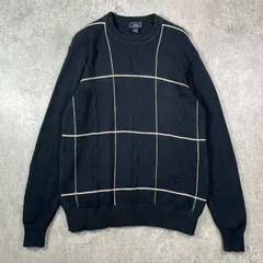00年代 DOCKERS ドッカーズ 格子チェック コットンニットセーター メンズL相当 
