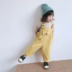 パンツ オーバーオール カジュアル デニム ロングパンツ こども デニムサロペット ベビー ジュニア KIDS 子供服 ジーンズ デニム オールインワン パンツ サロペット 無地 カジュアル 女の子男の子 80cm-120cm OZrE999