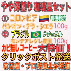 やや深煎り コーヒー 飲み比べ 2種セット (🇨🇴 コロンビア ・🇧🇷 ブラジル )【 ドリップバッグ のおまけ付き】100g×2袋