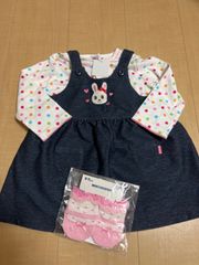 専用　ミキハウス新品ジャンパースカートロンT靴下セット