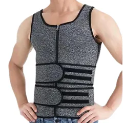 [Tochi Wish] サウナスーツ 筋トレ トレーニングウェア コルセット タンクトップ スポーツウェア 腹筋 トレーニングベルト サウナベスト 加圧 グレー [グレー] [XL]