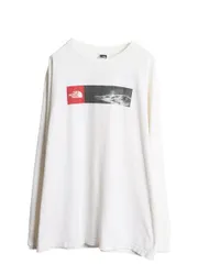 【お得なクーポン配布中!】 ノースフェイス 両面 プリント 長袖 Tシャツ メンズ XL / 古着 アート イラスト グラフィック バックプリント ヘビーウェイト 大きいサイズ