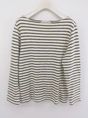 ◇ FORK&SPOON ボーダー ボートネック 長袖 Tシャツ カットソー サイズ2 アイボリー グレー レディース P  【中古】 【1209120006636】
